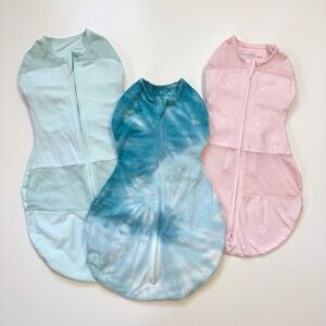 Happiest Baby SNOO Sack Swaddle Bundle Blue Tie Dye Pink Mint Star Small Medium